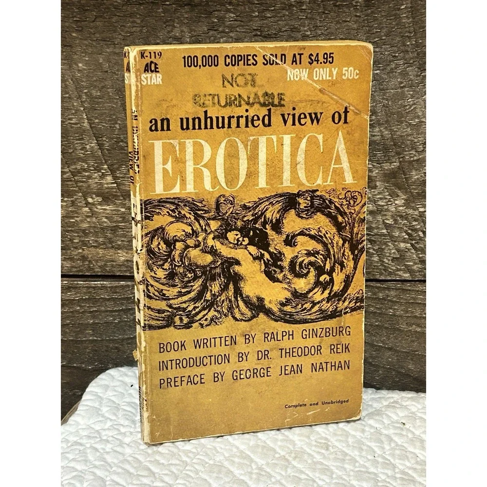 An‎ Unhurries View Of Erotica By Ralph Ginzburg 1958 Vintage Paperback